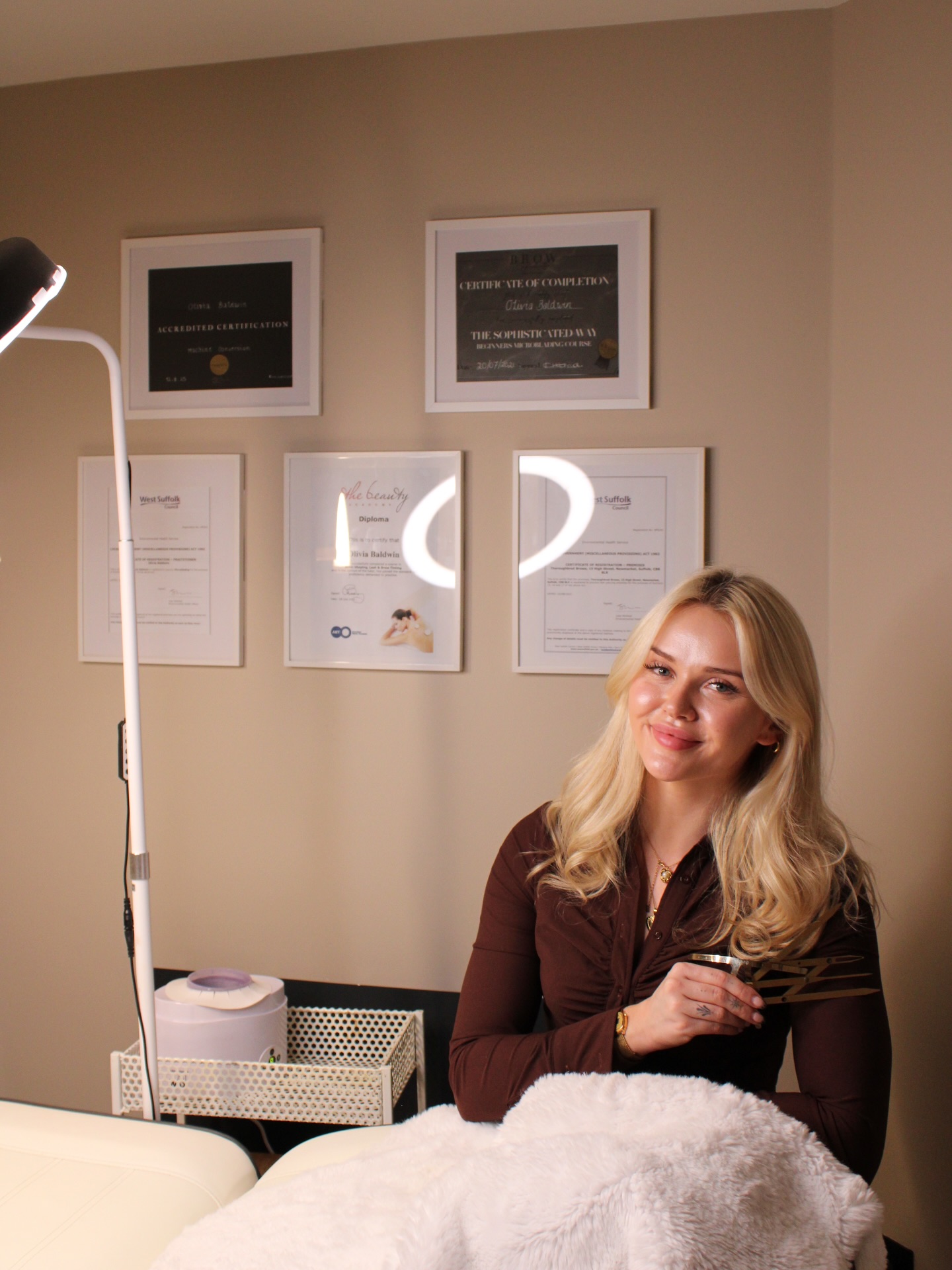 Olivia Baldwin in her Newmarket treatment studio